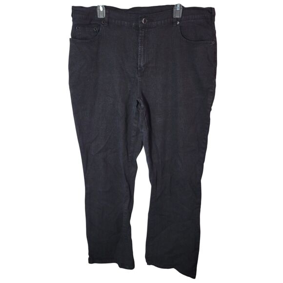 DG2 by Diane Gilman Womens Size 18W Black Solid Bootcut Jeans - Picture 1 of 11